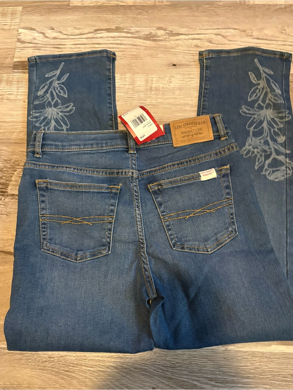 Levi's Women's Blue Boot Cut Jeans with Floral Detail